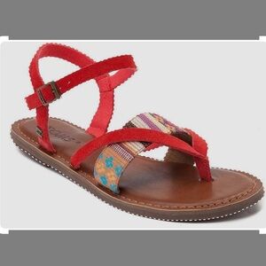 Tom Lexie Leather & Canvas Sandal Size 5 1/2